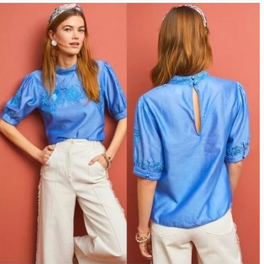 ANTHROPOLOGIE PAYAN JAIN Carrington Embroidered Top